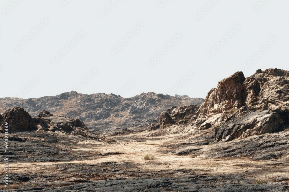 Obraz premium Desert landscape with rocky mountains