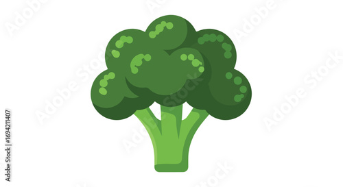 Broccoli Cartoon Illustration: A Vibrant and Healthy Vegetarian Vegetable Representation for Wellness and Nutrition Concepts