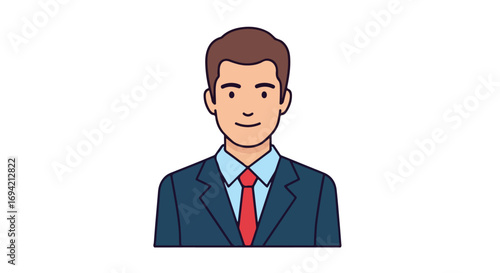 Illustration of a young professional businessman with a suit and tie, suitable for corporate profiles and visual communication of professional