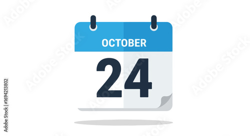 Graphical presentation of October twenty-fourth appointment with blue tones and calendar style illustration depicting a specific date