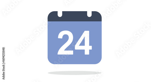 A Minimalist Calendar Icon Illustrating the Twenty Fourth Day with Modern Design elements conveying events, dates, and time management effectively