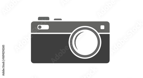 Stylized digital camera icon for media creation and technology representation within imagery projects showcasing innovative photography
