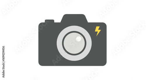 Stylized camera illustration representing photography and capturing moments, perfect for visual content and graphic representation of photographic