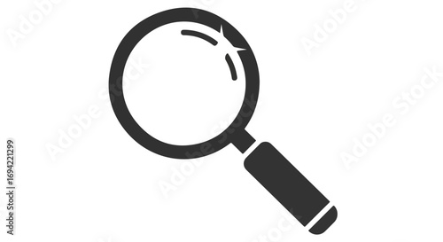 Simple and minimalist representation of a magnifying glass on plain background, ideal for searching concept and exploration visuals