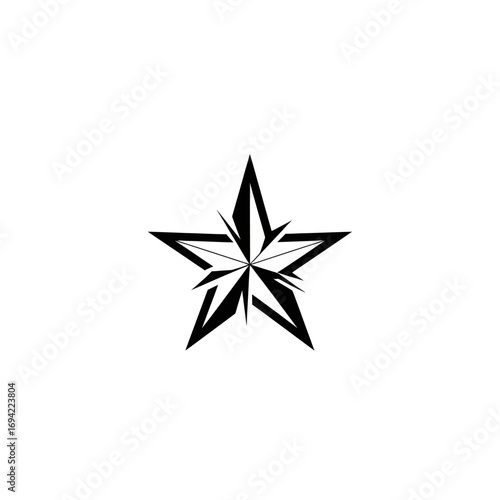 Abstract black starburst geometric design.