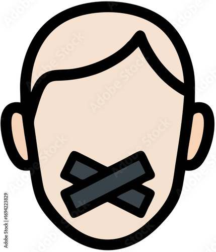 Man With Mouth Taped Shut
