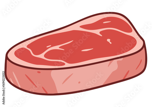 A stylized fillet tender icon, rendered in a modern, flat design. Clean lines and a vibrant red hue create a visually appealing and commercially usable graphic element.