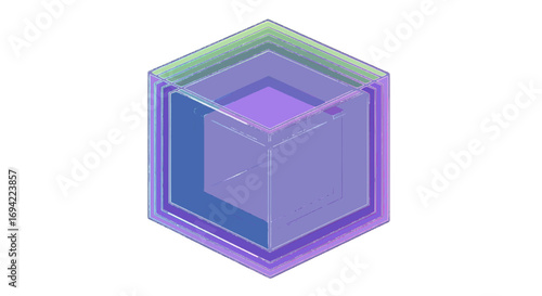 The image displays a series of nested, translucent cub