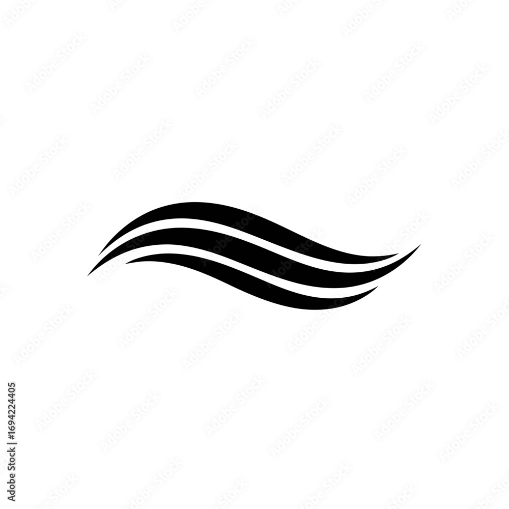 Fototapeta premium Double Wave Lines Graphic Design Element.