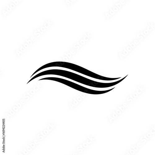 Double Wave Lines Graphic Design Element.