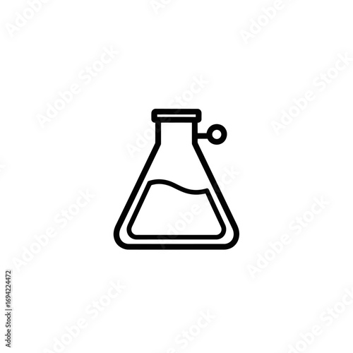 Erlenmeyer Flask with Liquid Science Experiment.