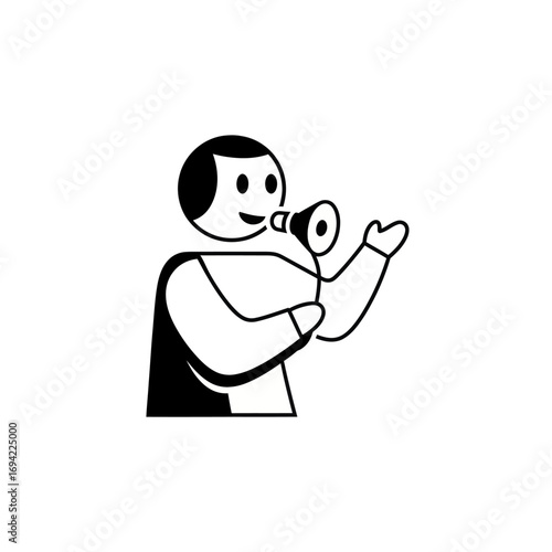 Wallpaper Mural Person speaking into a megaphone making announcement. Torontodigital.ca