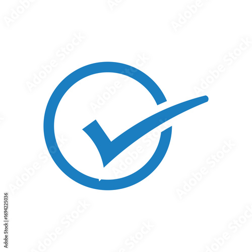 Blue check mark vector icon