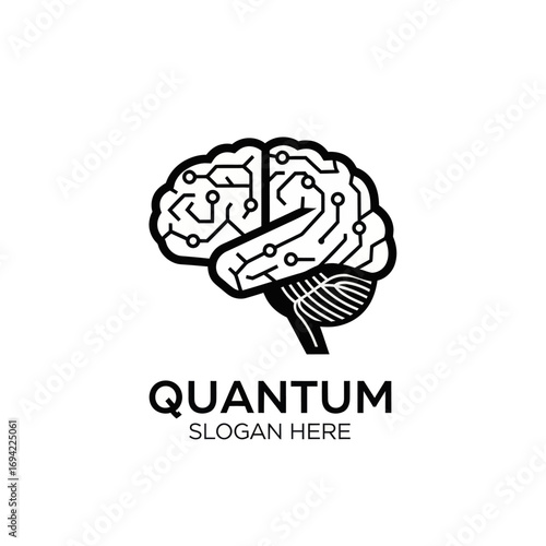 Wallpaper Mural Quantum Brain Circuitry Technology Logo Design. Torontodigital.ca