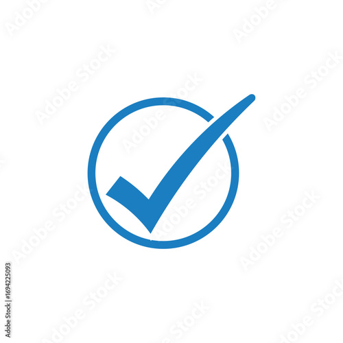 Blue check mark vector icon