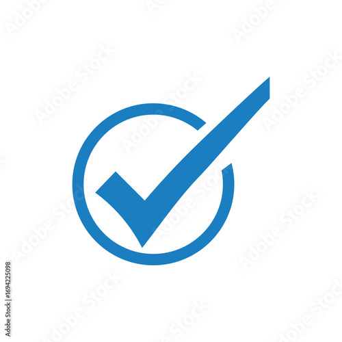 Blue check mark vector icon