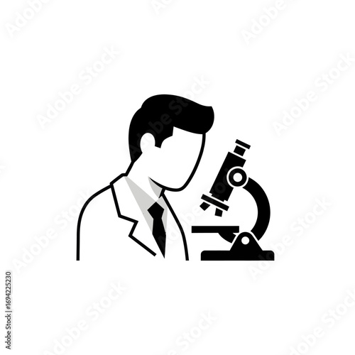 Wallpaper Mural Scientist intently focused on microscopic research. Torontodigital.ca