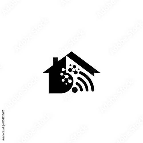Wallpaper Mural Smart Home Technology Logo - House Icon with Wifi and Network Symbols. Torontodigital.ca
