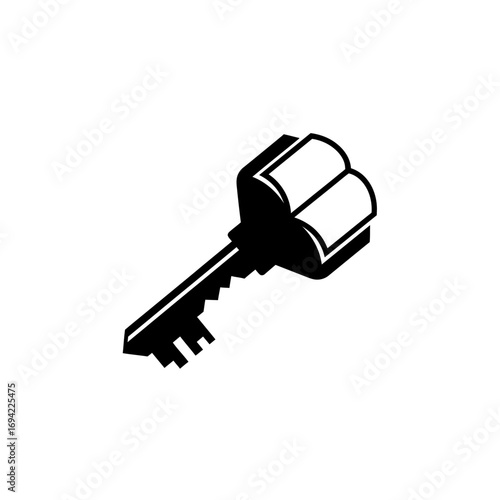 Wallpaper Mural Stylized Key Illustration - Black and White Graphic. Torontodigital.ca