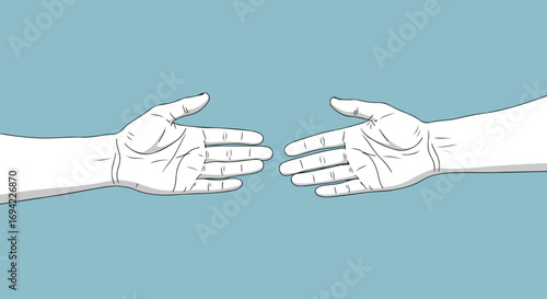Gesture of Collaboration: Approaching Hands Representing Cooperation and Partnership Ideal for Commercial Projects