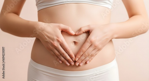 Wallpaper Mural Pregnant Woman with Heart Hands on Baby Bump Torontodigital.ca