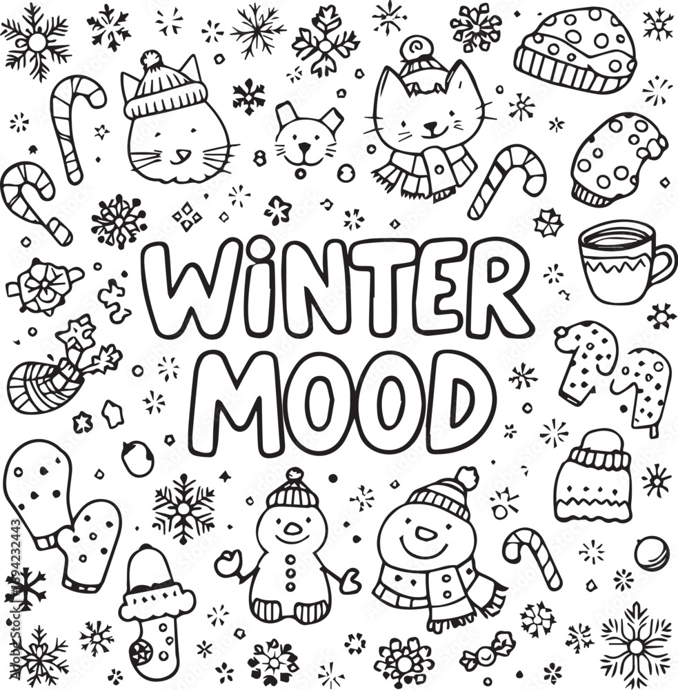 Obraz premium “The Season That Didn’t Just Chill, It Cherished”“Winter Mood: A Blanket of Symbols”“Snowflakes and Soft Whispers”