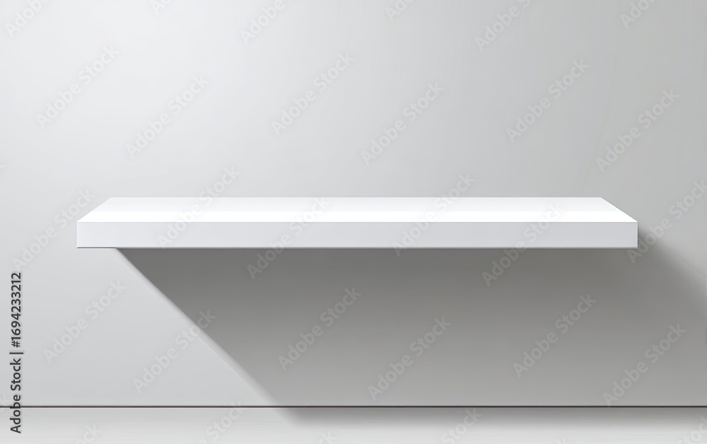 Obraz premium Empty white shelf against a wall