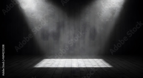 Dramatic Spotlight Illumination on Stage A Study in Light and Shadow