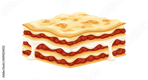 Delicious layered lasagna, a savory italian classic with cheese and meat