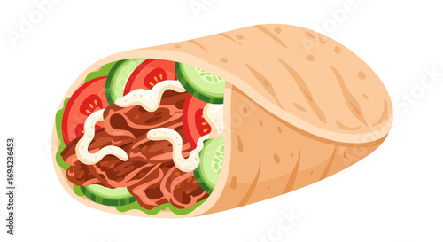 Delicious meat wrap or gyros, a culinary delight for all audiences