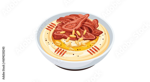 Hummus Delight with Toppings, a delicious Middle Eastern Food Concept