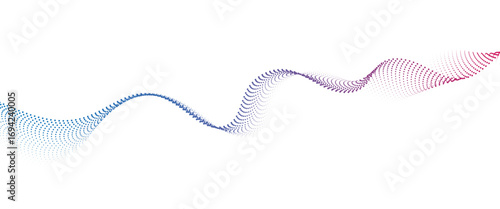 Flowing Dot Wave halftone gradient pattern on transparent background.