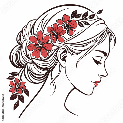 woman with flowers