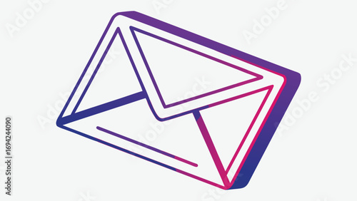 Envelope illustration with modern design showcasing communication in digital age