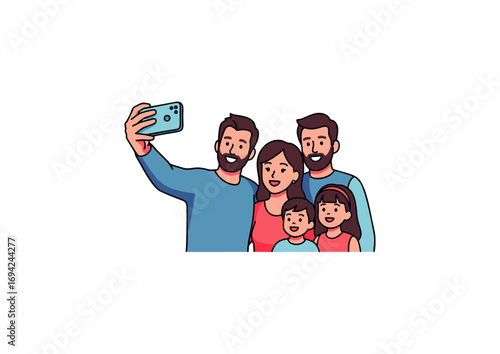 icon of family taking a selfie together