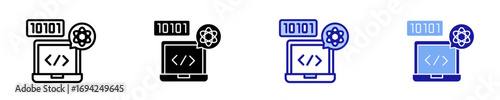 Computer Science  Icon Set Multiple Style Collection