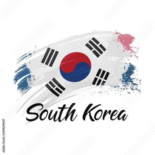 South korean flag vector illustration