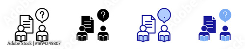 Tutoring  Icon Set Multiple Style Collection