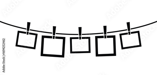 Showcase memories with these simple hanging photo frames on a string, elegant decor