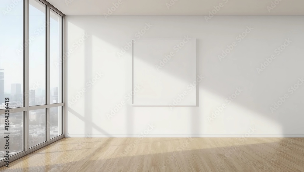 Obraz premium Interior with empty banner
