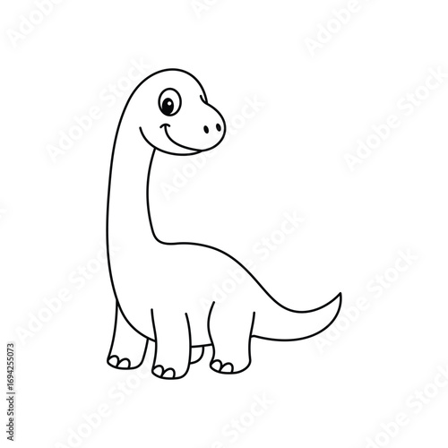 Coloring book Brontosaurus cute vector design templates simple and modern concept, isolated on white background
