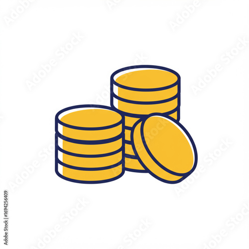 Stacks of golden coins representing wealth and financial success, symbolizing savings and investment growth
