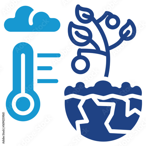 Climate Change Action glyph color icon