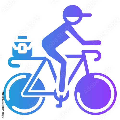 Bike To Work glyph gradient icon
