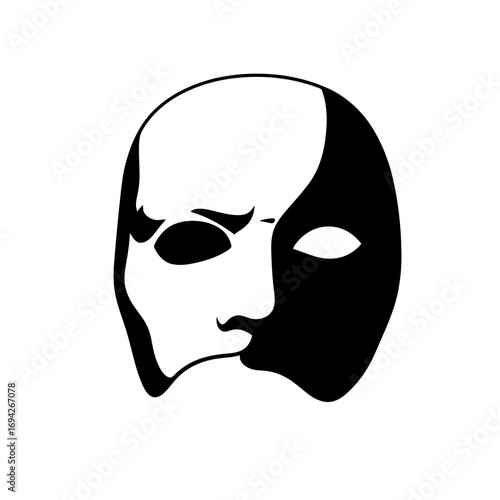 black and white mask