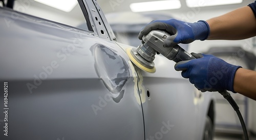 Car body polishing with auto repair shop.