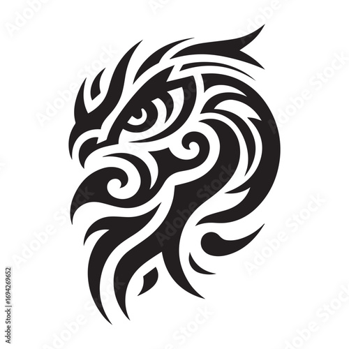 Wallpaper Mural "Tribal Tattoo Vector Design - Black Ink Body Art Illustration" Torontodigital.ca