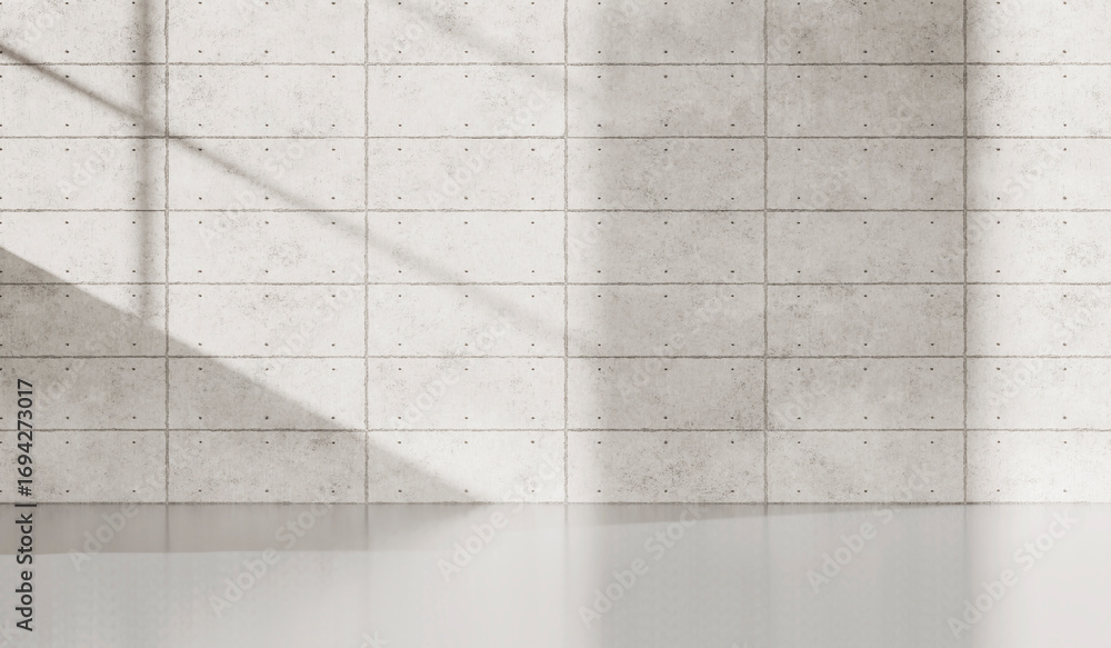 Obraz premium Empty dark abstract industrial cement wall studio room interior for display product on concrete wall background with soft shadows from the window