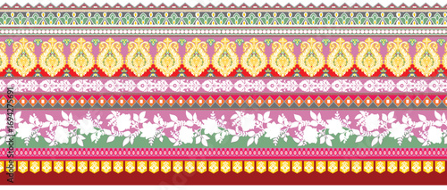 PrintSeamless Floral Pattern in vector.Wild flowers, leaves, branches, candies repeat pattern design set.Handmade. Wallpaper, fabric or design of gift paper. Free Vector 3pices penel