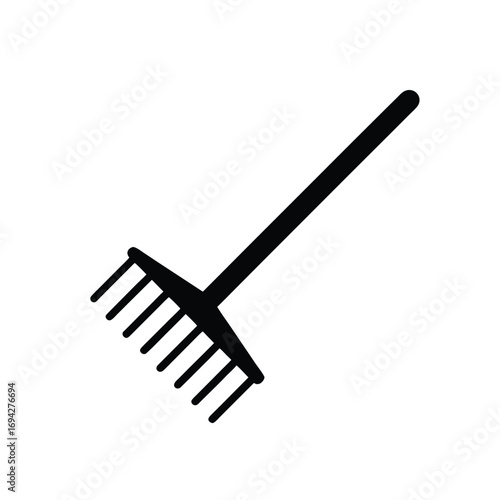 Shovel and cleaning brush vector illustration isolated on white background